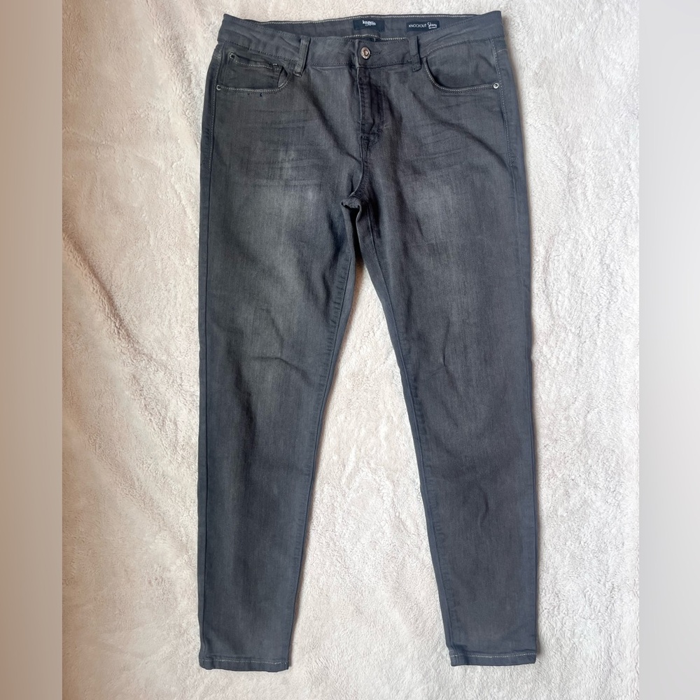 Kensie Knockout Skinny Mid Rise Gray Jeans Women Size 10 or 30